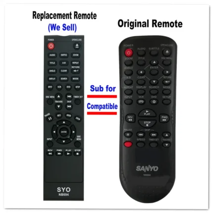 Sanyo NB694UH NB694 Remote Control