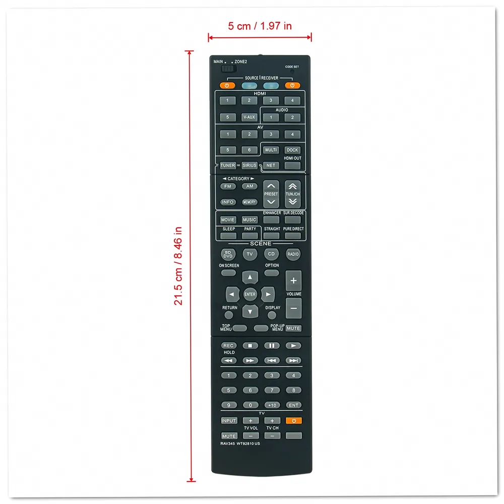 Yamaha RAV345WT92810US Remote Control - Image 2