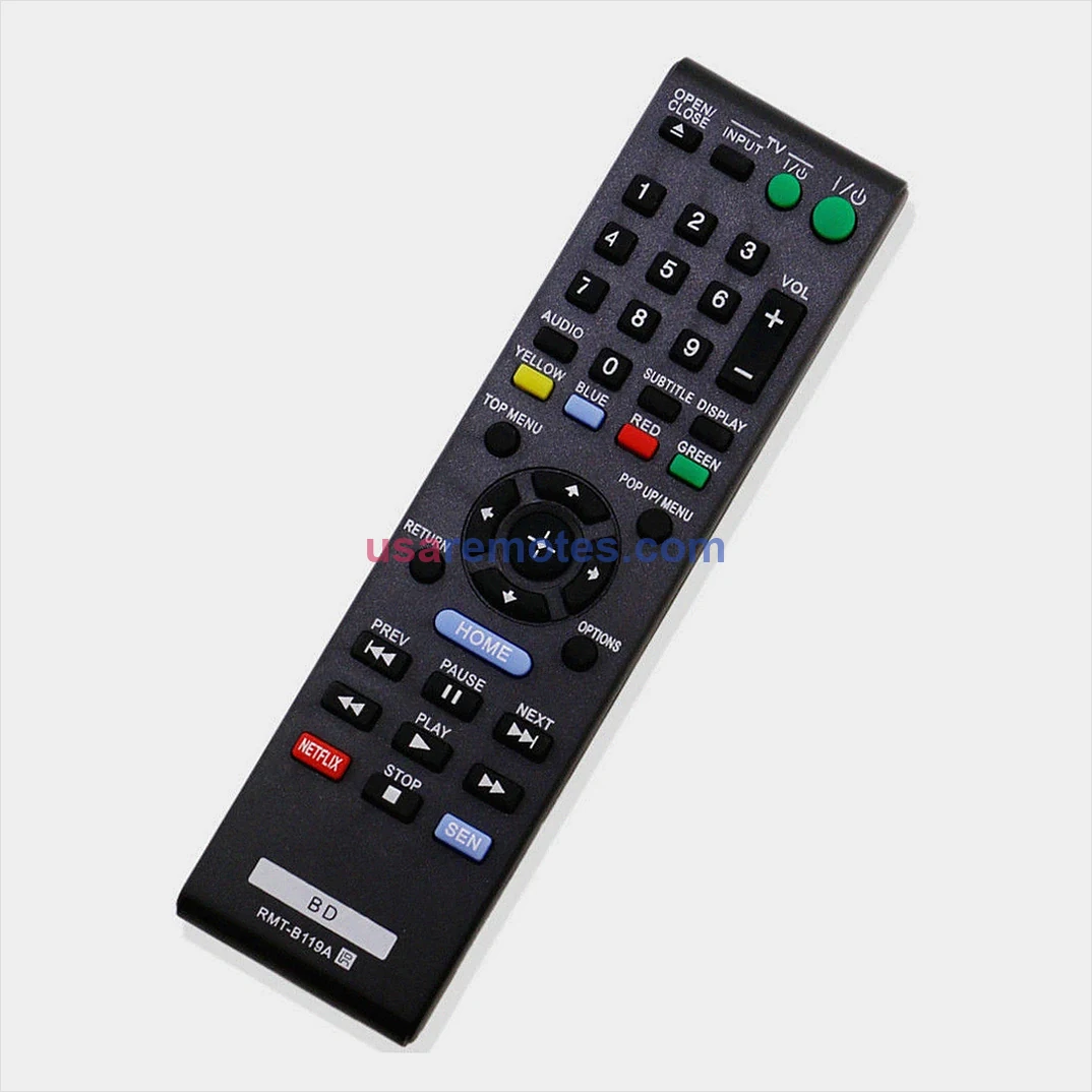 Sony RMT-B119A Blu-ray DVD Player Remote Replacement